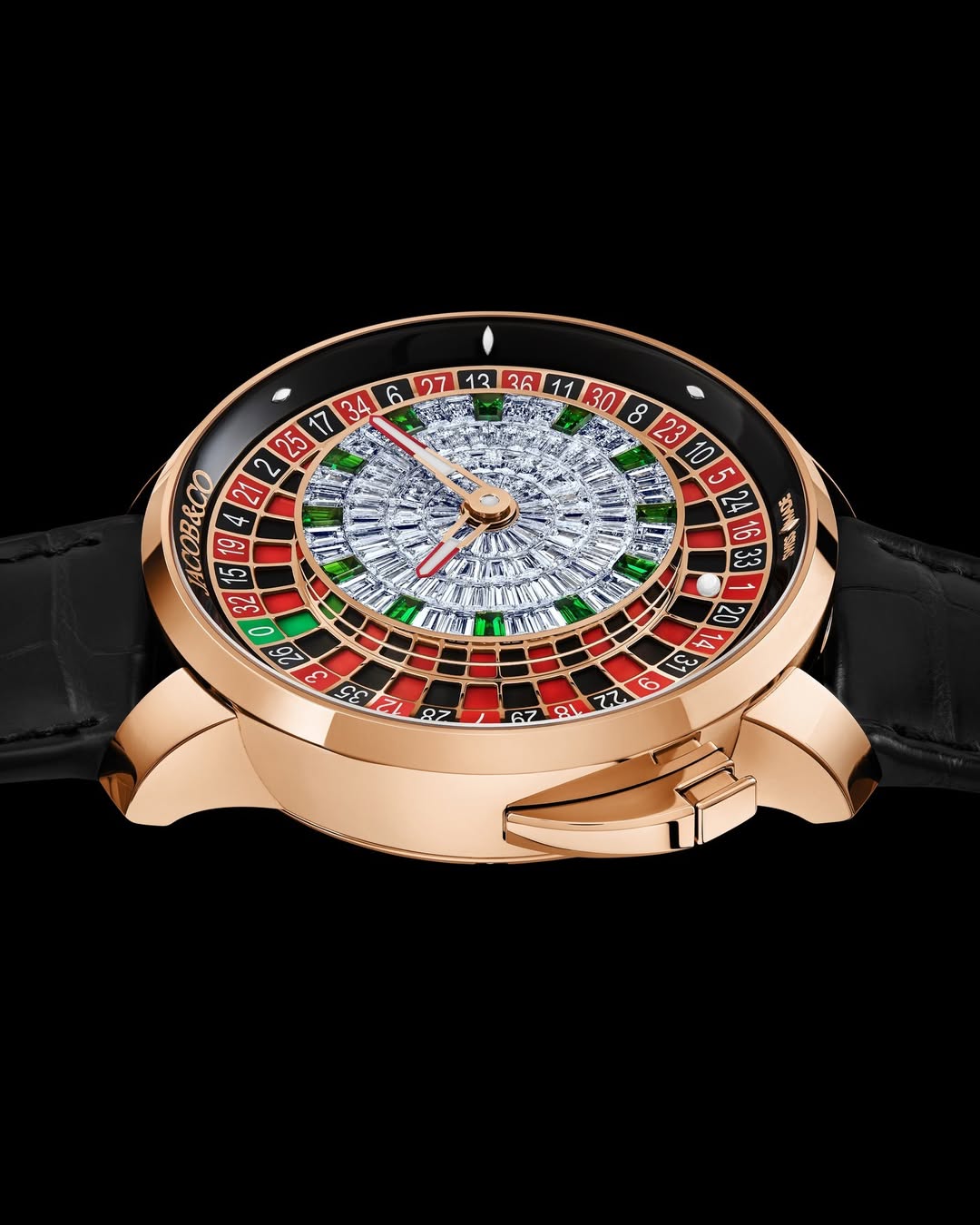Buggati Jacob & Cobe Casino Premium Luxury Watch (Royal Red & Black)