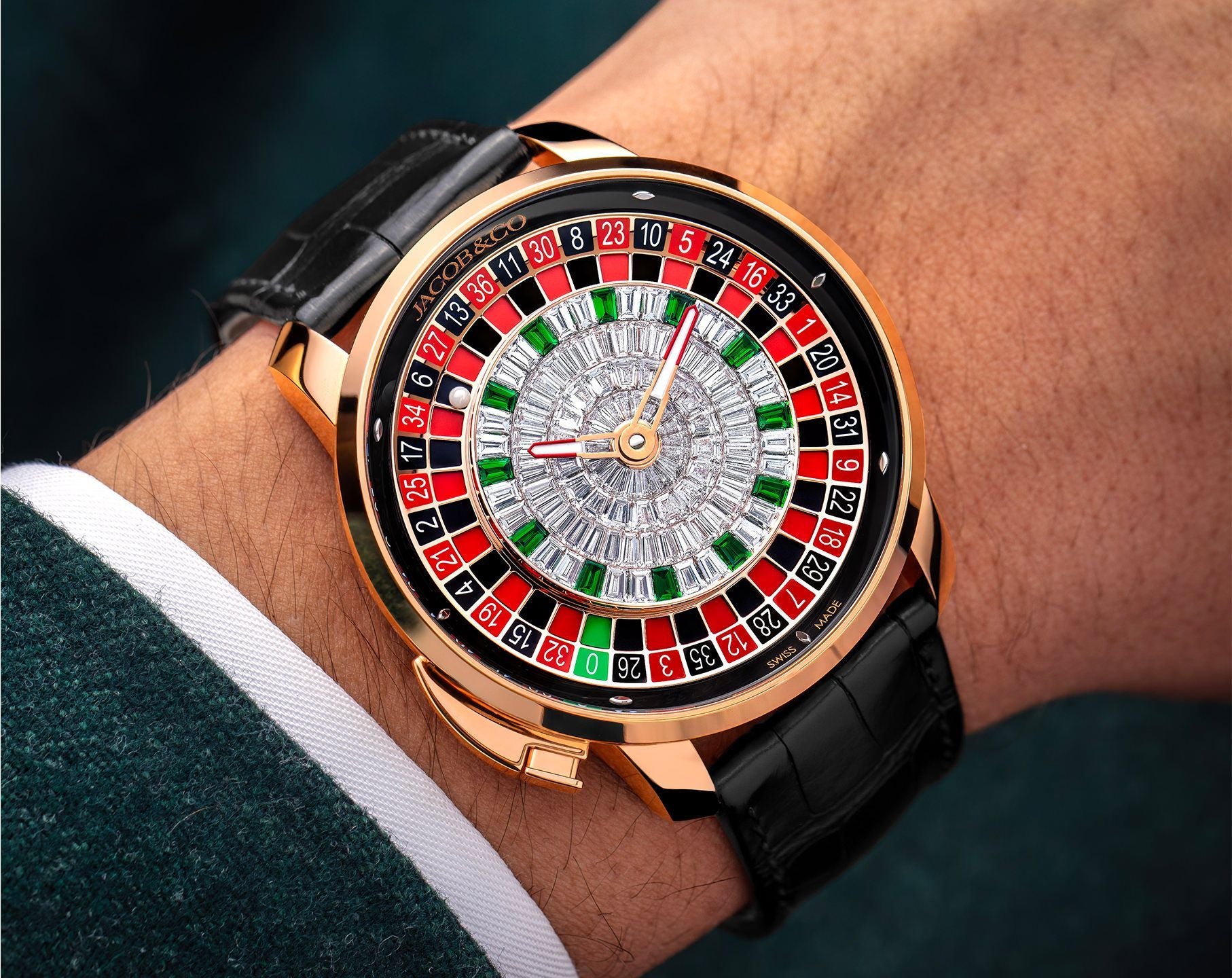 Jacob & Co. Casino Tourbillon Rose Gold Baguette